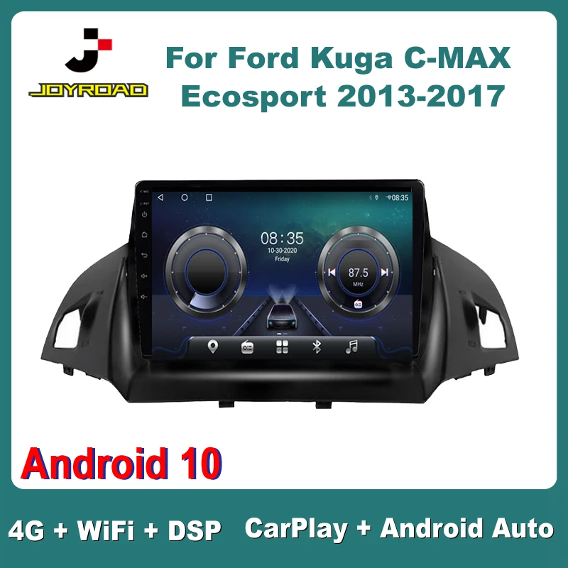 

9" For Ford Kuga C-MAX Ecosport 2013-2017 Android 10 Carplay Auto 4G Sim WiFi DSP RDS Car Radio Stereo Multimedia Video GPS