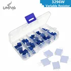 Набор многофункциональных триммеров, 50 шт.лот, 3296 Вт, 3296 переменный резистор, 500R, 1K, 2K, 5K, 10K, 20K, 50K, 100K, 200K, 1 м для комплекта Diy