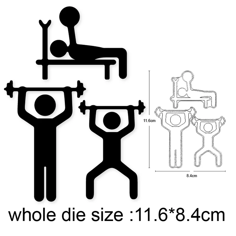 

2020 New GYM Fitness Physical exercise Metal Cutting Dies Stencil Scrapbooking DIY Album Stamp Paper Card Embossing
