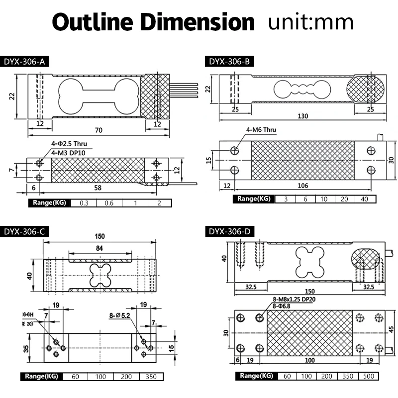 Одноточечный датчик нагрузки взвешивания давления измерение силы 300 г 1 кг 40