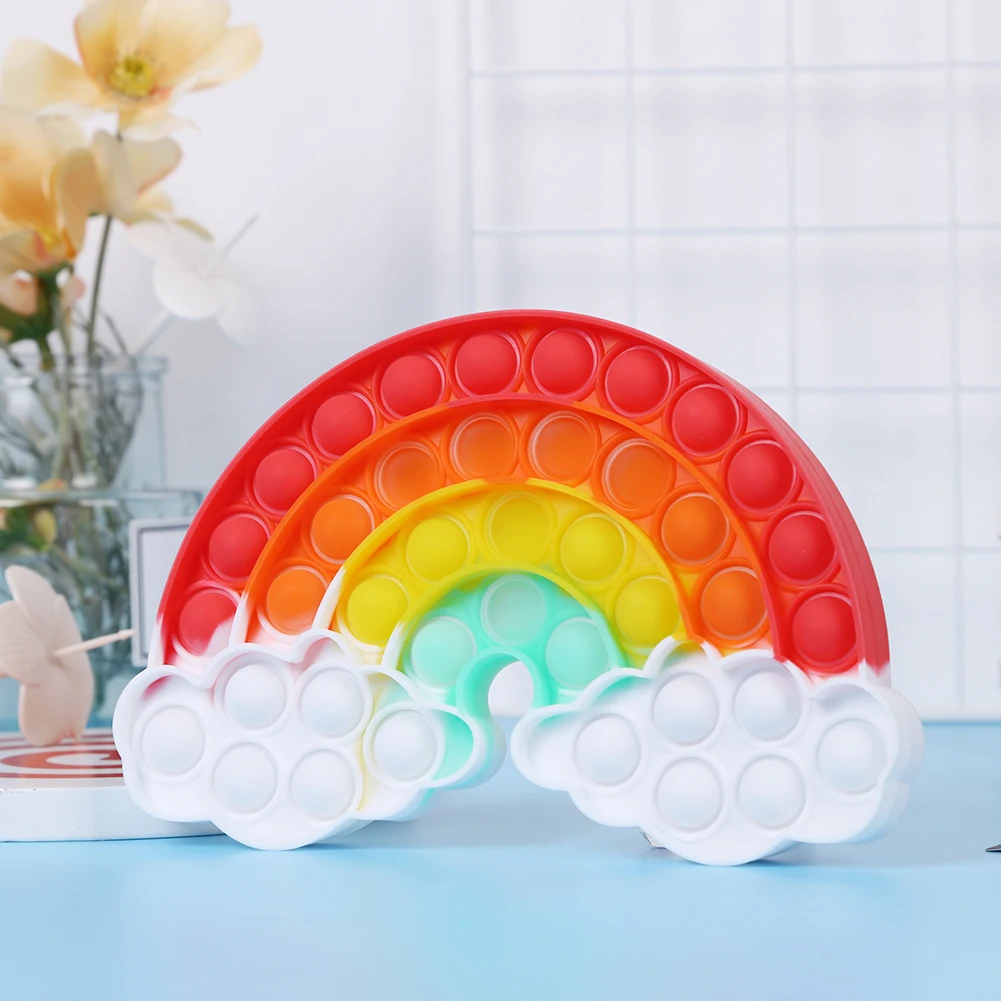 

Push Bubble Fidget Rainbow Antistress Toys Pop Fidget Sensory Toys Adult Kids Funny Push Bubble Anti Stress Reliver