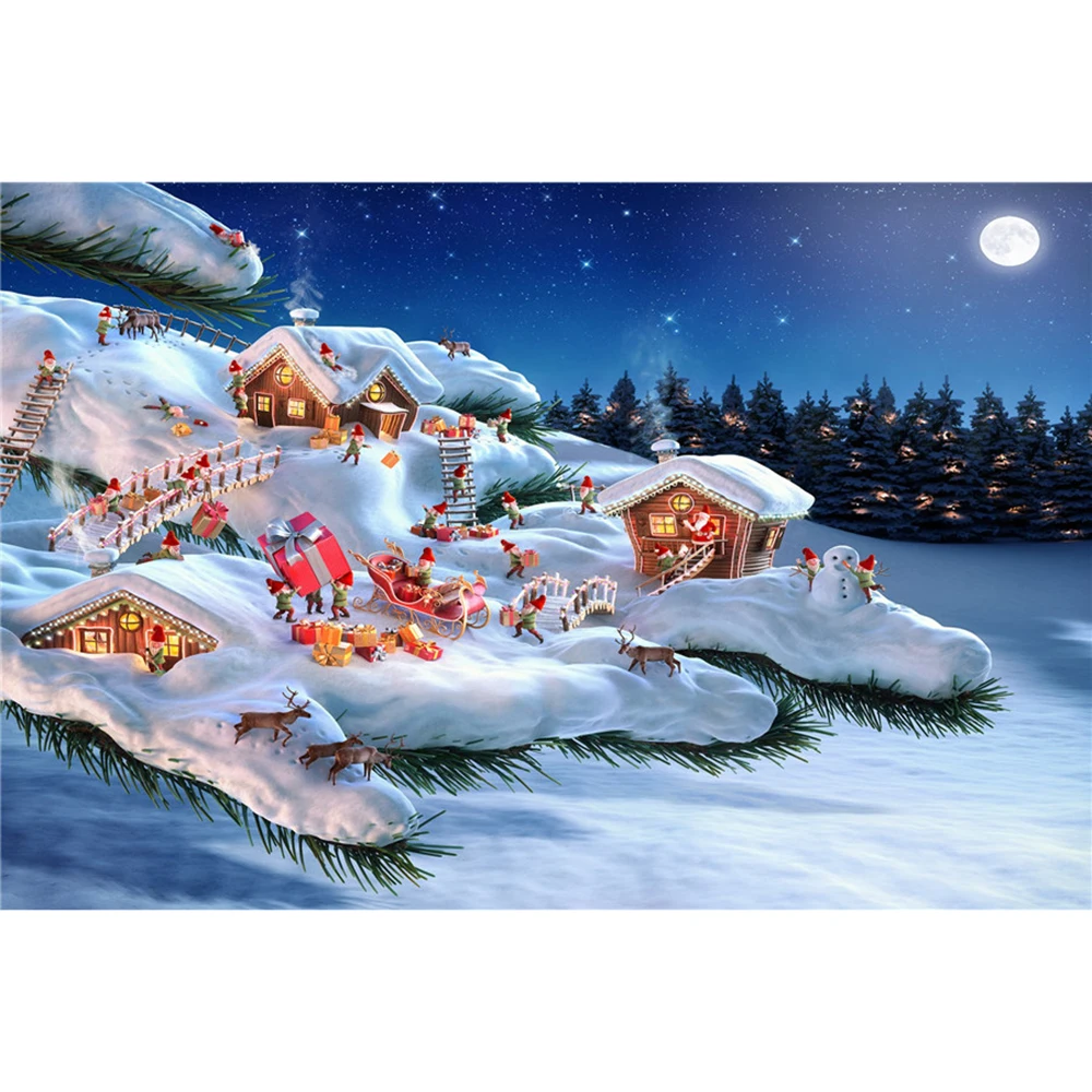 

Diamond Painting Snow scenery Diy Full Square Diamond Embroidery Santa Claus Mosaic Rhinestone picture Christmas home decor L299