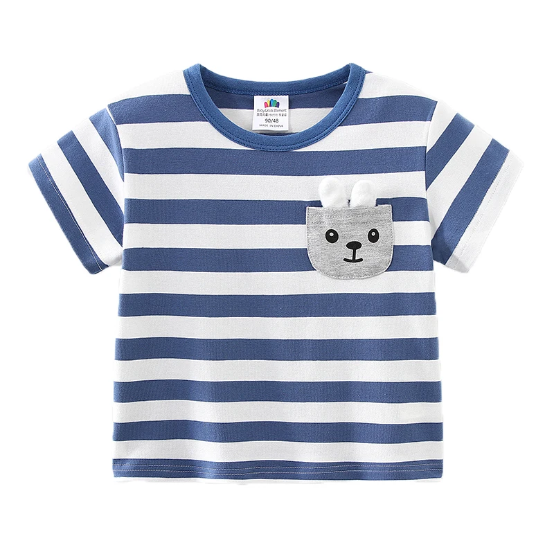 

Boys Printed Short-sleeved T-shirt 2021 Summer New Boys and Children's Children's Pullover Bottoming Shirt