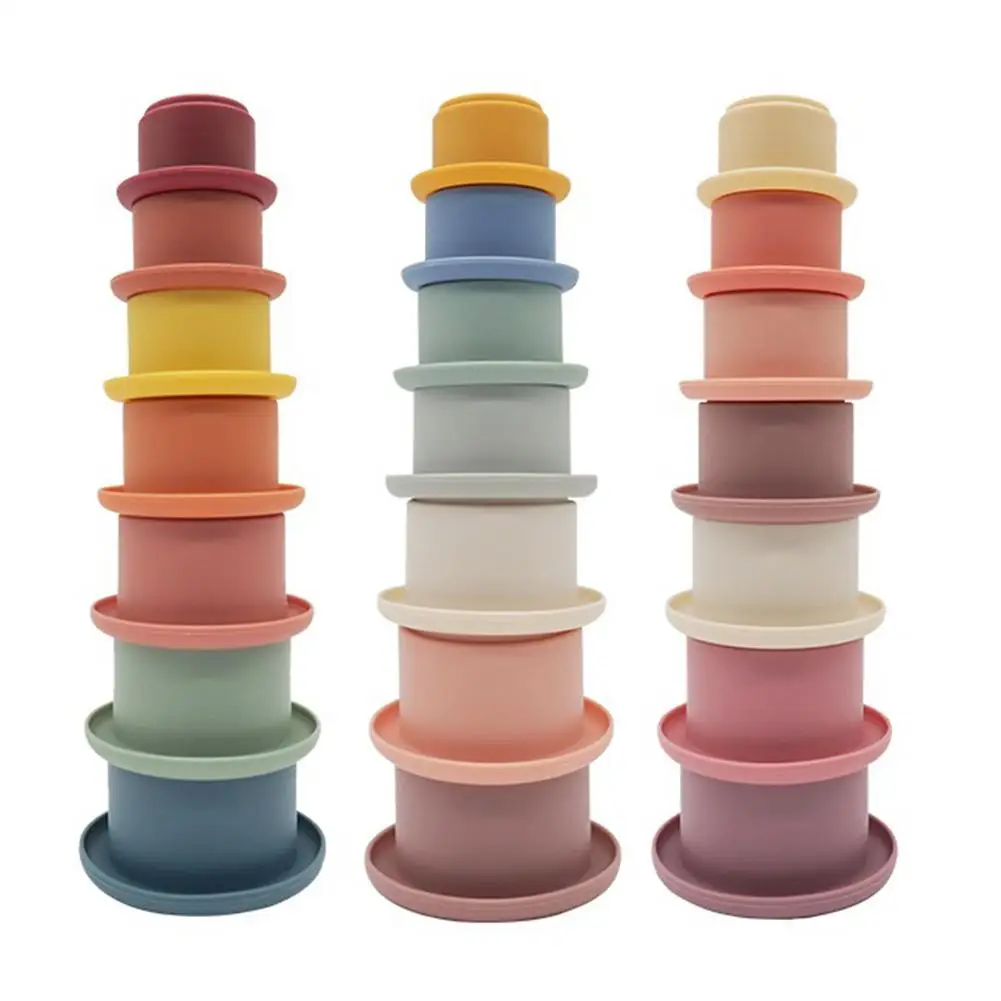 

Funny Wheat Straw Hourglass Stacking Cup Science Education Bathtub Toy Stacking Ring Tower Toy Early Education Christmas Gift