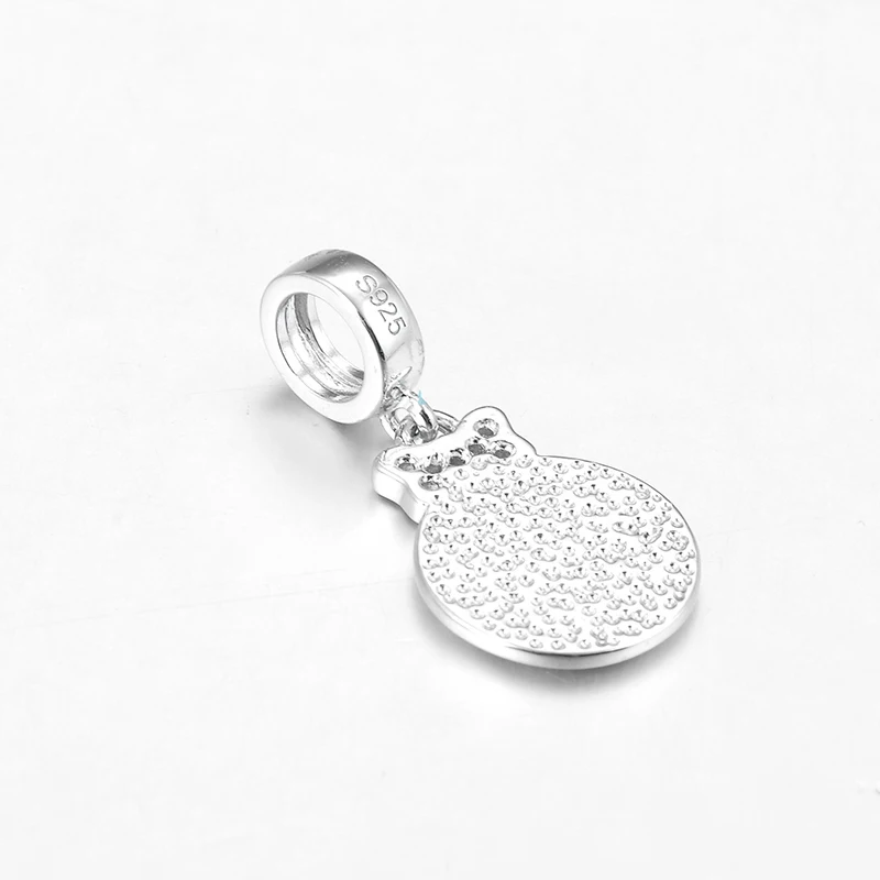 Бусина Шарм лапа кошки из серебра 925 пробы с фианитом|Ювелирные шармы| |