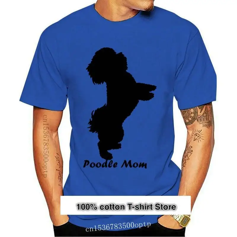 

Camiseta con estampado de mamá de caniche para Mujer, ropa blanca elegante de manga corta, informal, para chica divertida, nueva