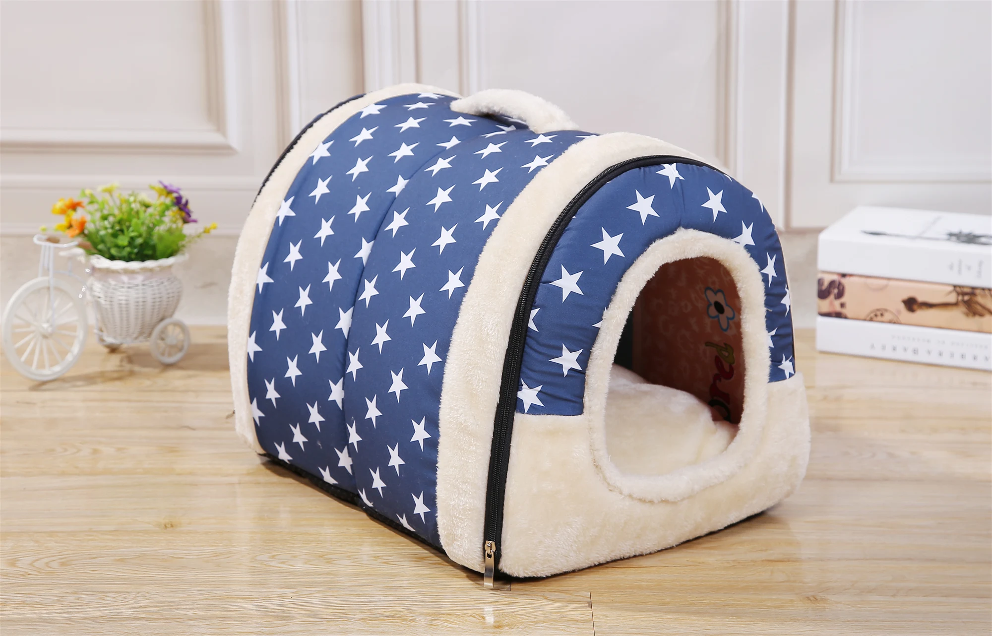 Hand-held dog kennel cat can be demolished and washed house four seasons general winter warm summer pet | Дом и сад