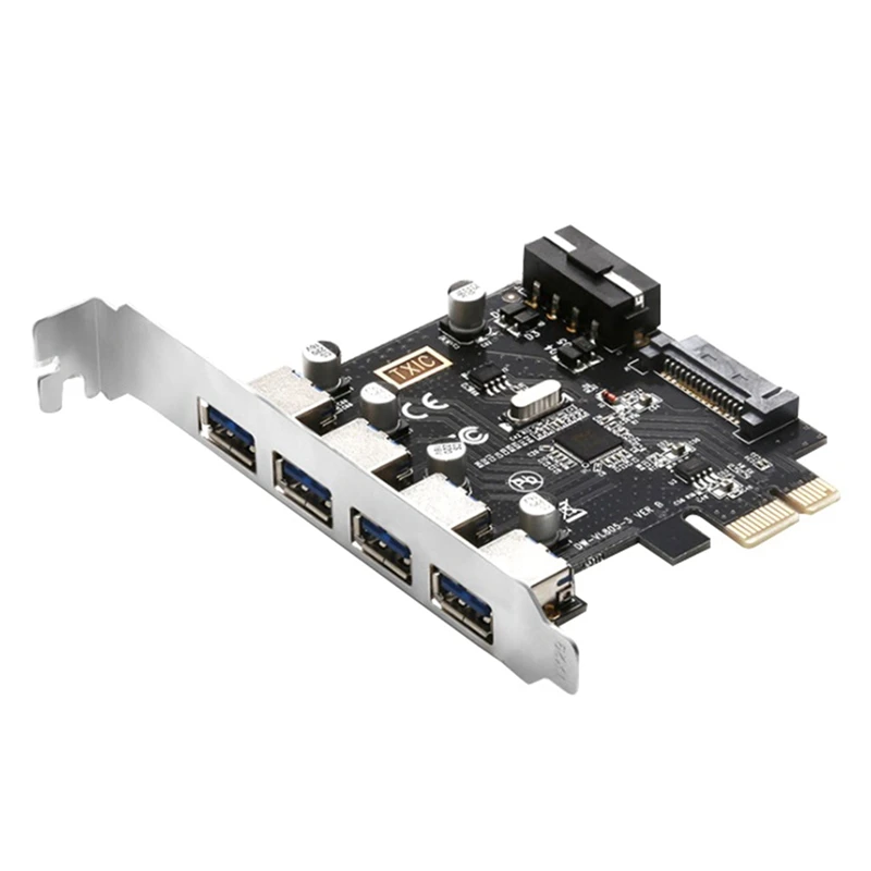

Двойной источник питания PCI-E к USB3.0, плата расширения с 4 портами, высокоскоростная настольная Плата расширения USB3.0