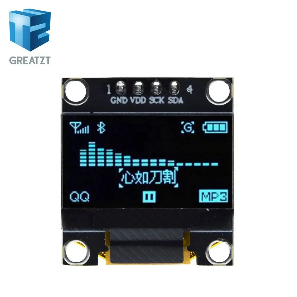 0.96 4PIN Blue black 0,96 дюймов IIC Серийный желтый синий OLED дисплей модуль 128X64 IEC SSD1306 12864 плата с ЖК-экраном GND VCC SCL SDA 0,9" для Arduino - Цвет: 0.96 4PIN Blue black