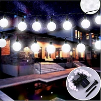 50led white balls solar power fairy string light outdoor waterproof decorated christmas party bedroom wedding tree garden light