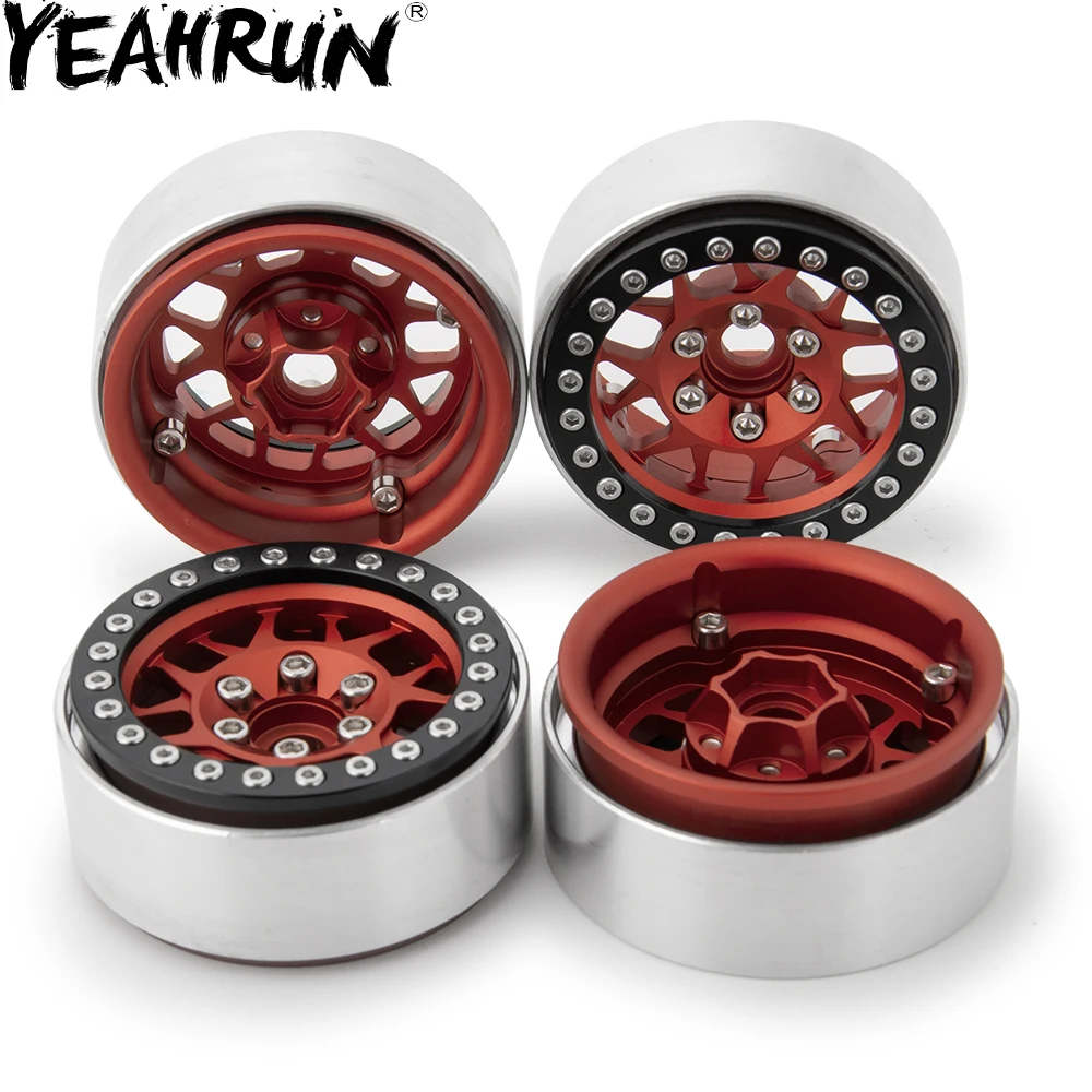 YEAHRUN 4 шт. 1,9 дюйма алюминиевые Beadlock колесные диски 25 мм ширина для 1/10 SCX10 TRX4 RC автомобилей