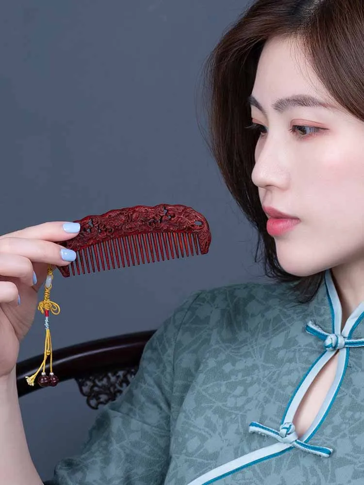 

Lobular Rosewood Comb Fine Teeth National Wind Sandalwood Hair Comb Anti-static Send Mom Girlfriend Creative Gifts