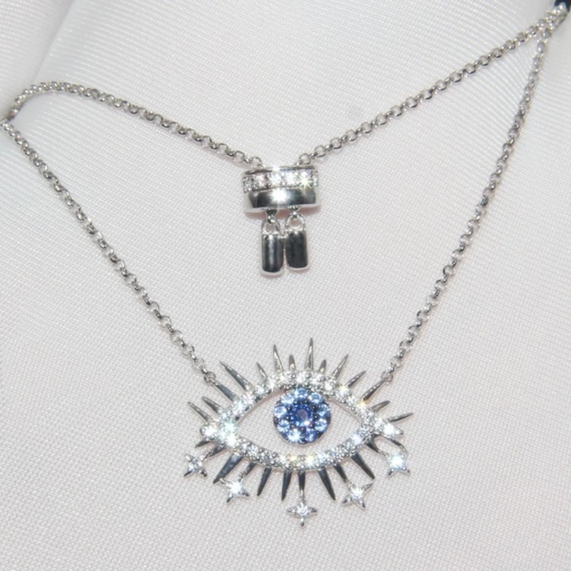 Женское Ожерелье из стерлингового серебра 925 пробы с подвеской в виде счастливых