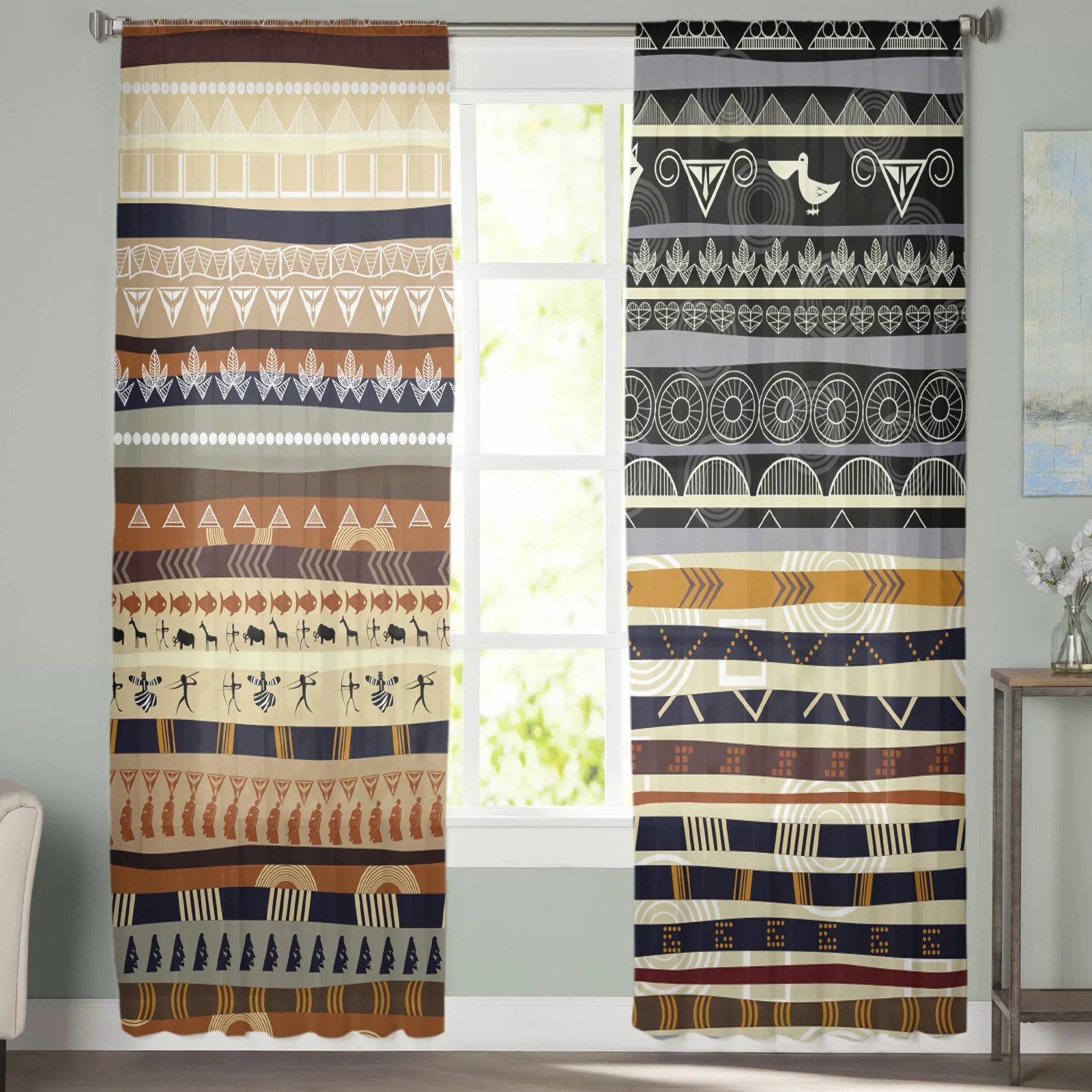 Африканские индийские Слоны Оконные Занавески для гостиной тюлевые занавески