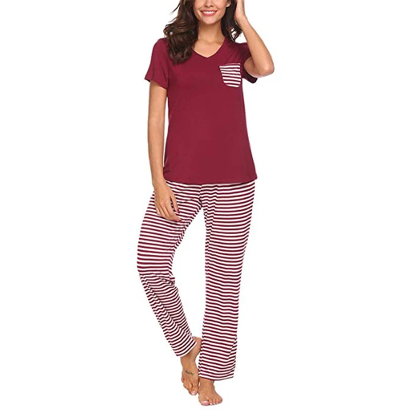 Feelycc Women's Pajama Set Super-Soft Short Top with Long Pants Pjs Sets Soft Sleepwear for Women 2 Pieces Lounge Sets S-XXL