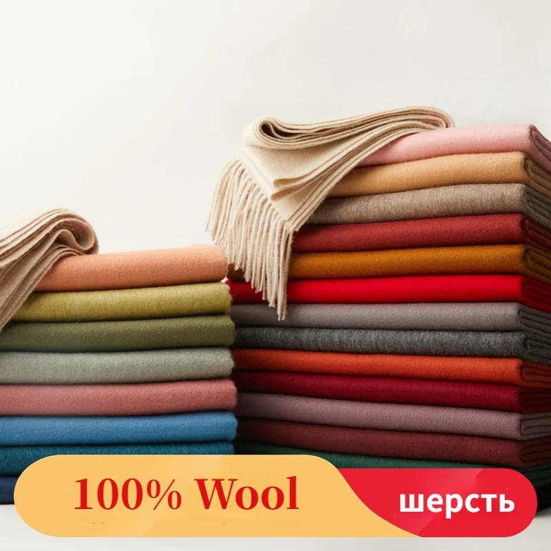 

100% Pure Wool Scarf Women Solid Cashmere Scarves Lady Winter Thicken Warm Soft Pashmina Shawls Wraps Female Girl Long Scarf