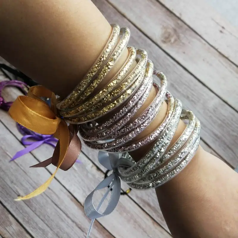 5 шт./компл. 10 цветов многоцветные блестящие заполненные гравия силиконовые