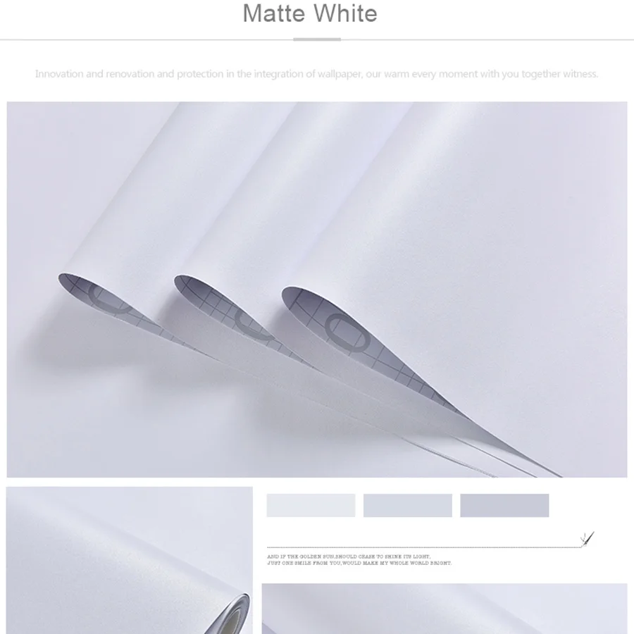 Matte white Водонепроницаемые, влажность-стойкие обои самоклеющиеся белые декоративные пленки Шкаф Дверь стол старая мебель ремонт наклейки на стену - Цвет: Matte white