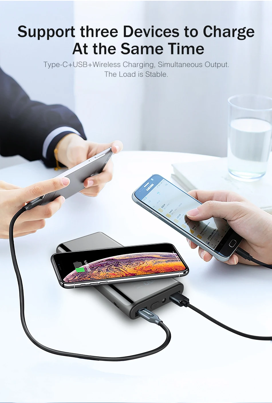 Беспроводной банк питания, YKZ 10000 mAh светодиодный индикатор питания дисплея банк 5W зарядное устройство с светодиодный свет Беспроводное зарядное устройство для iPhone samsung зарядное устройство s