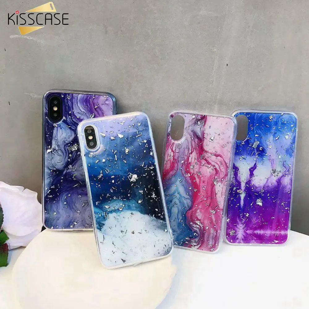 Чехол KISS милый чехол для телефона iPhone 8 7 6 S Plus эпоксидный Платиновый мраморный