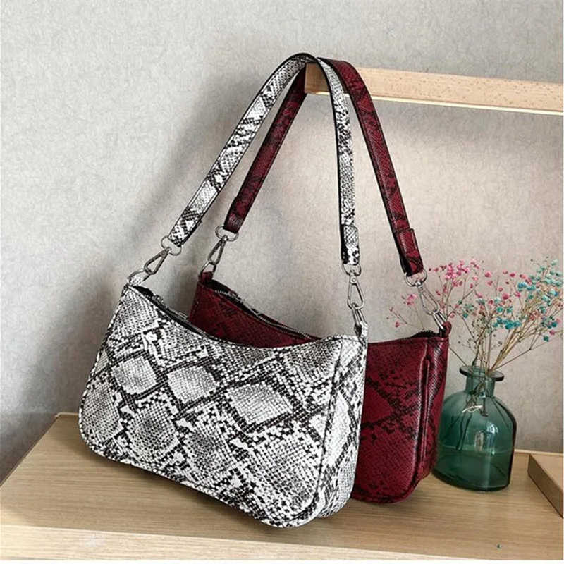 Женская модная сумка на плечо из змеиной кожи Индивидуальная сумка-тоут