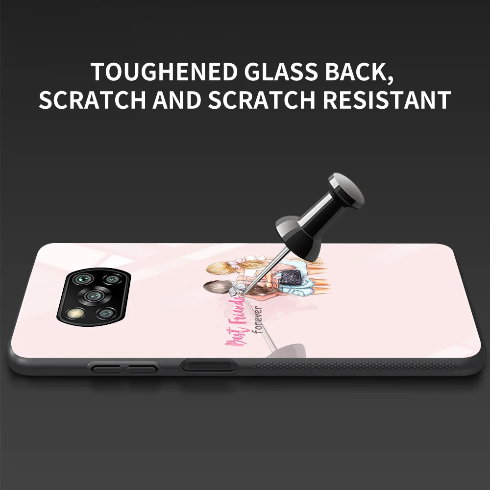 Чехол из закаленного стекла для девочек Bff Best Friends Forever чехол Xiaomi Poco X3 NFC 10T 11 Pro Lite