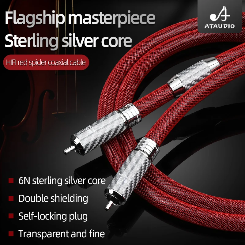 HIFI RCA to RCA Cable pure sliver Digital Coaxial Audio Cable Male Connector for TV DVD Amplifier Hifi Subwoofer