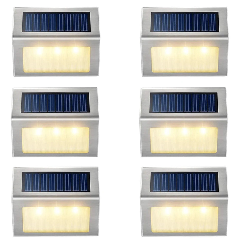 

Уличные светильники из нержавеющей стали на солнечной батарее, водонепроницаемые ночники для забора, лестницы, украшение для дома, внутрен...