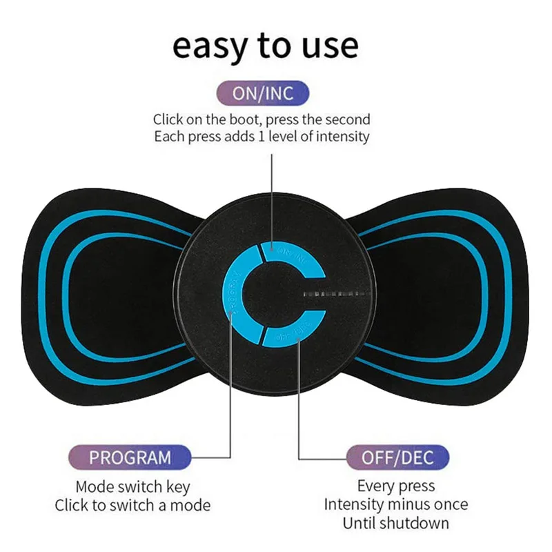 Massage Stickers Portable Mini Electric Neck Back Body Massager USB Health Care Relaxation Tool | Мебель