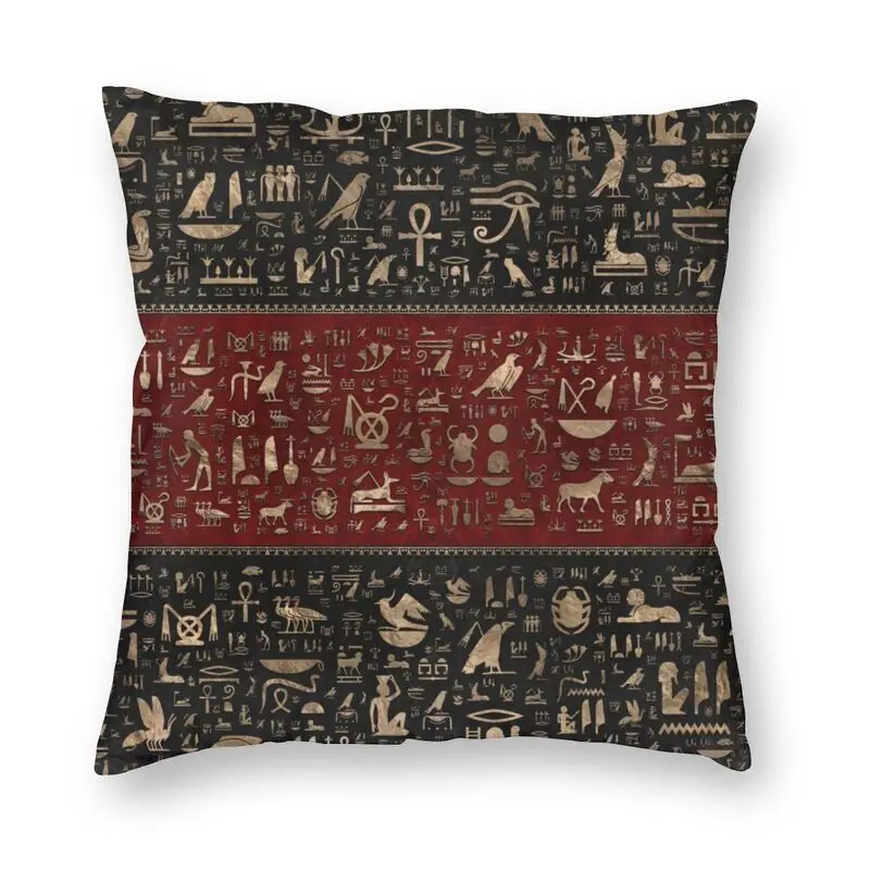

Ancient Egyptian Hieroglyphs Cushion Covers Sofa Home Decorative Egypt Culture Square Pillow Case 40x40