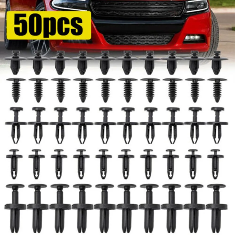 

Black 50 PCS Retainer Buckle Clips Fender Lining For Dodge Charger WX68DX9-AA