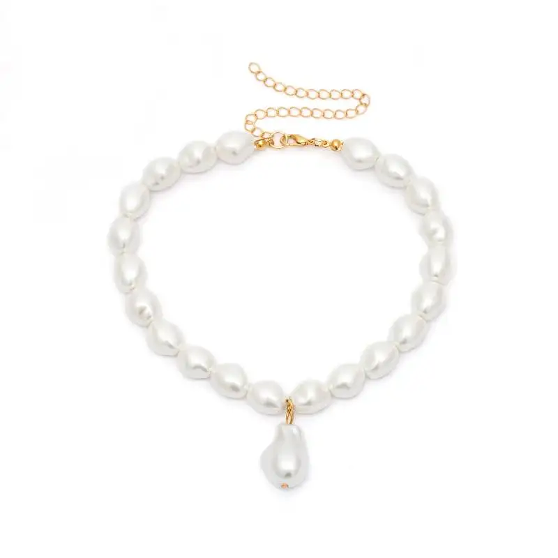 

Trendy Baroque Shaped Pearl Necklace Pearl Necklace Choker Necklace for Women Accessories Fashion Jewellery