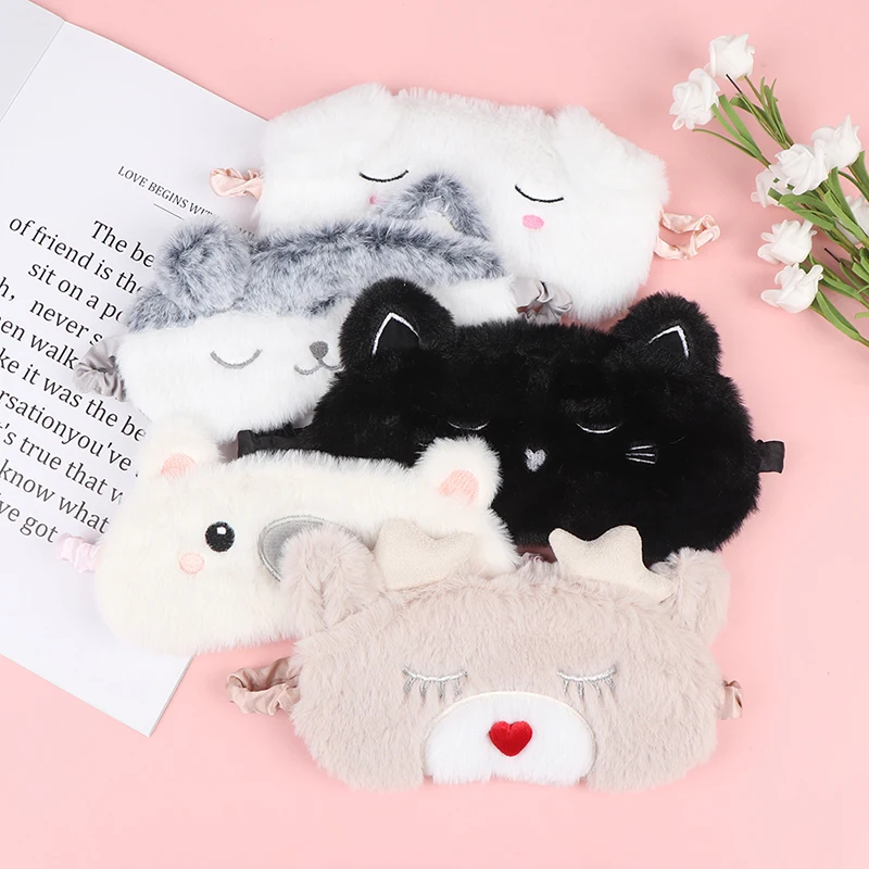 1 шт унисекс плюшевые маска на глаза для сна с рисунками зверей из мультфильмов