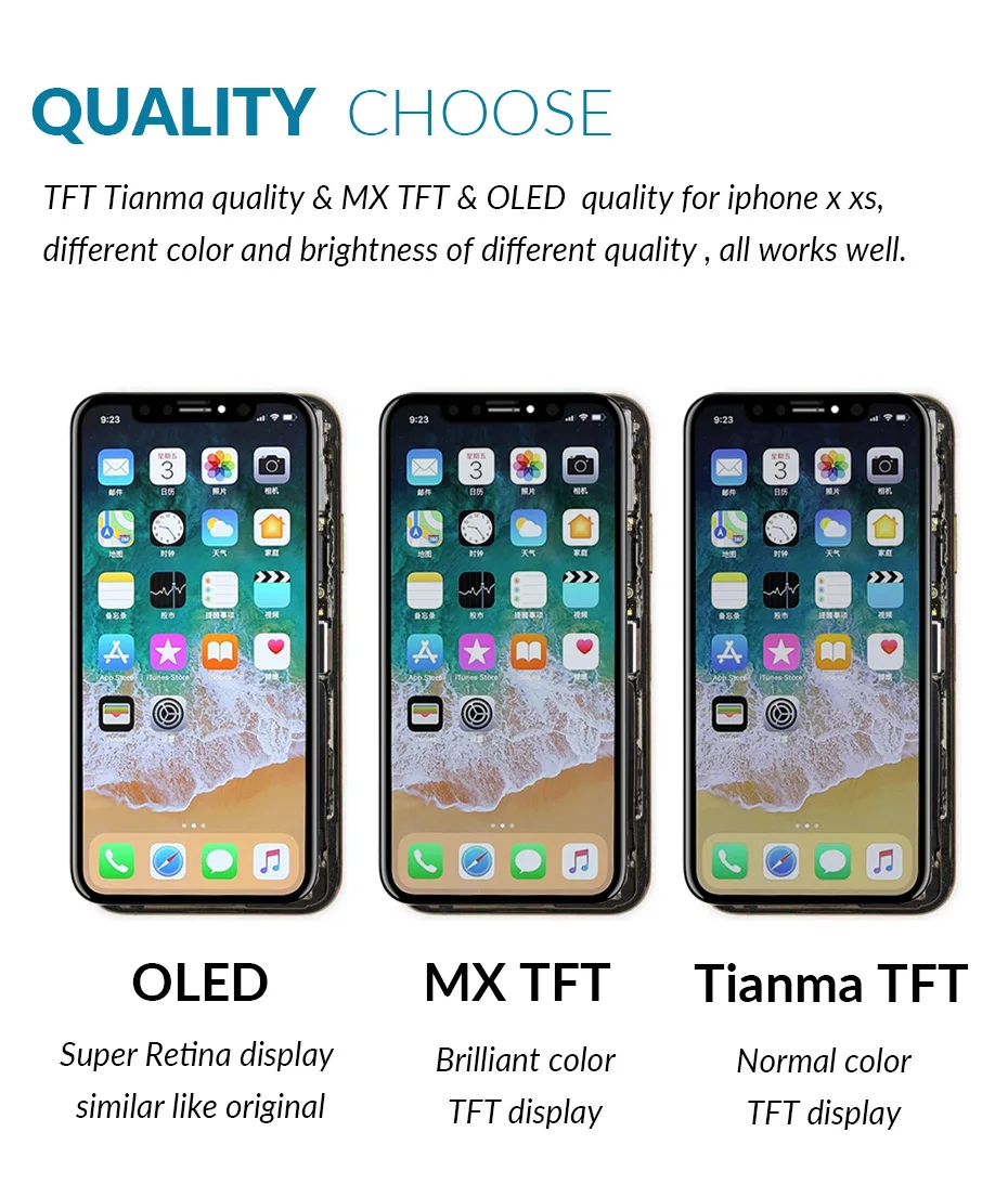 Oled para Iphone Lcd para Iphone Lcd + Substituição da Tela de Toque Tela Max Display x xs Lcd Ecran Pantalla Aaa xr 11 11pro 3 High Quality Telefonia e Comunicação