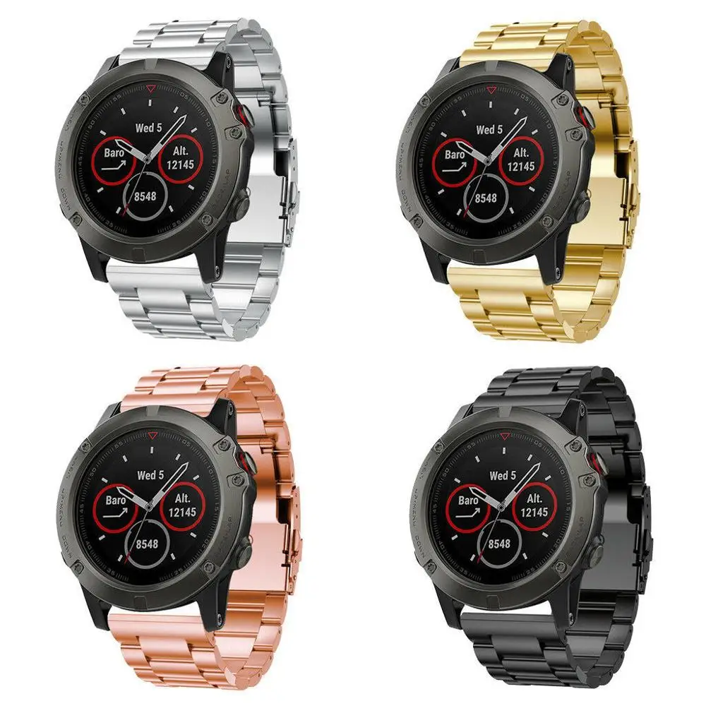 

Stainless Steel Watchband For Garmin fenix6x Fenix 3/Fenin 3HR Straps 26mm Fenix 5X Replacement Wristband Insurance Fold Buckle