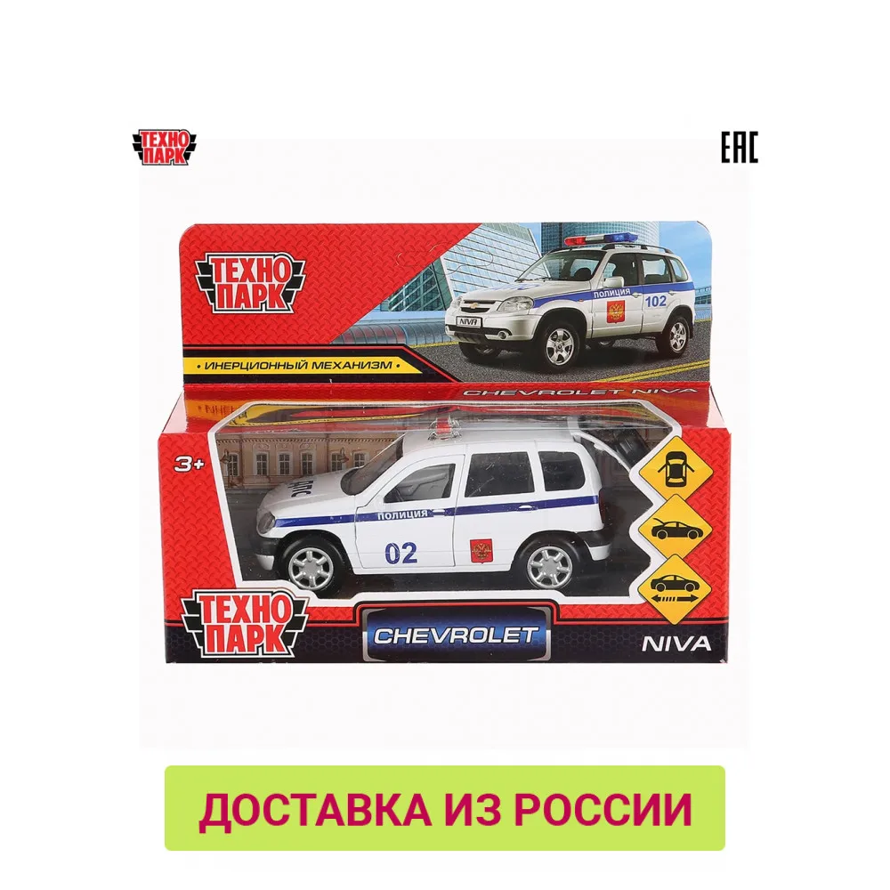 Машина металл Технопарк Сhevrolet Niva Полиция 12см открываются двери инерционная цвет