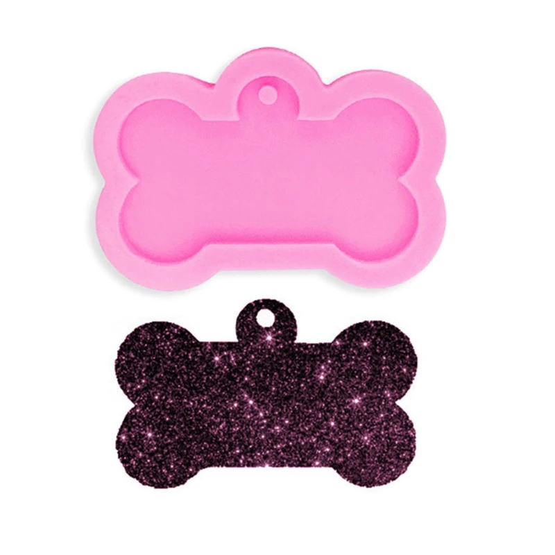 

2021 2 Sizes DIY Silicone Bone Shape Pendant Resin Mold DIY Dog Tag Dog Bone Shaped Keychain Resin Mold Resin Crafting Tools