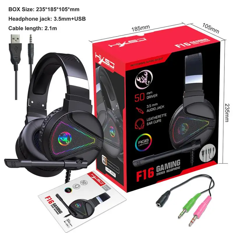 

Качественная игровая гарнитура с креплением на голову 7,1 каналов RGB Светящиеся компьютерные наушники с микрофоном USB проводные наушники