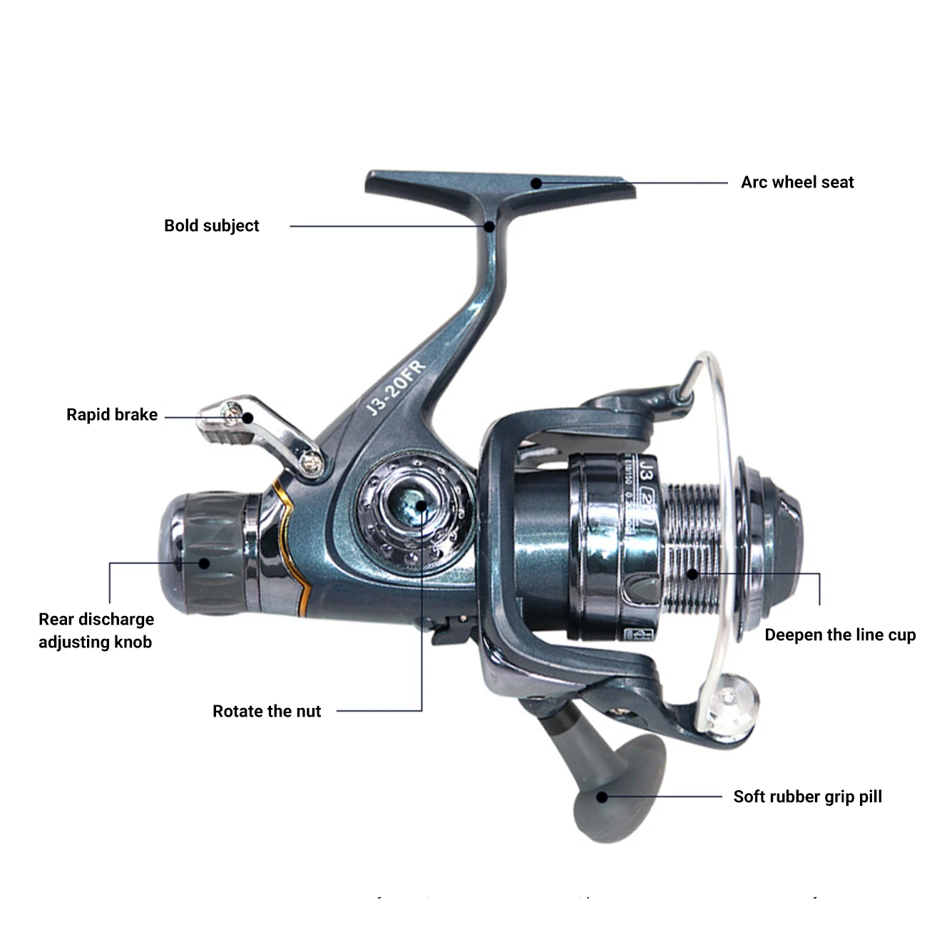 

1PCS Spinning Fishing Reels Dual Brake Rocker Fishing Wheel for Saltwater Freshwater Trout Spinning ReelCarp Outdoor Accessories
