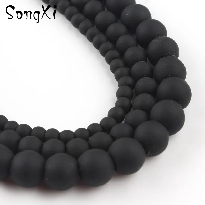 4 6 8mm Natural Stone Beads Black Hematite Round Loose for Beadwork Jewelry Making DIY Bracelet Necklace Wholesale 15 Inch | Украшения и