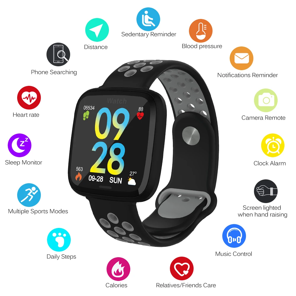 

Women Men Fitness Tracker Watch Sport Modes Heart Rate Step Counter Calorie Counter Sleep Monitoring IP67 Smart Bracelet Outdoor