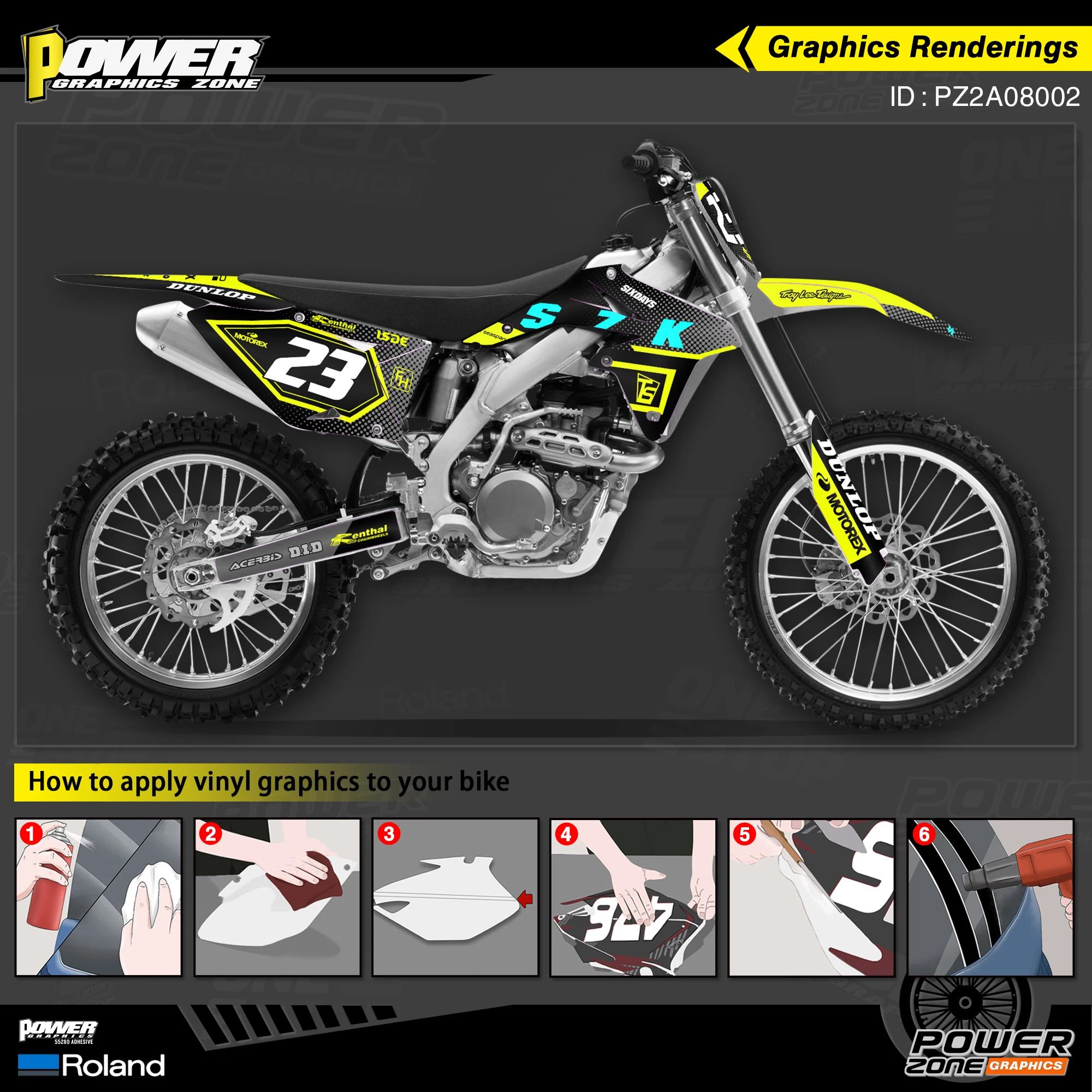 Персонализированные графические наклейки PowerZone Team Набор наклеек для SUZUKI Decal 2008-2017