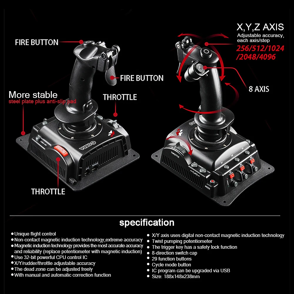 Во время полета геймпад для симуляторов вибрации контроллер USB проводной игровой