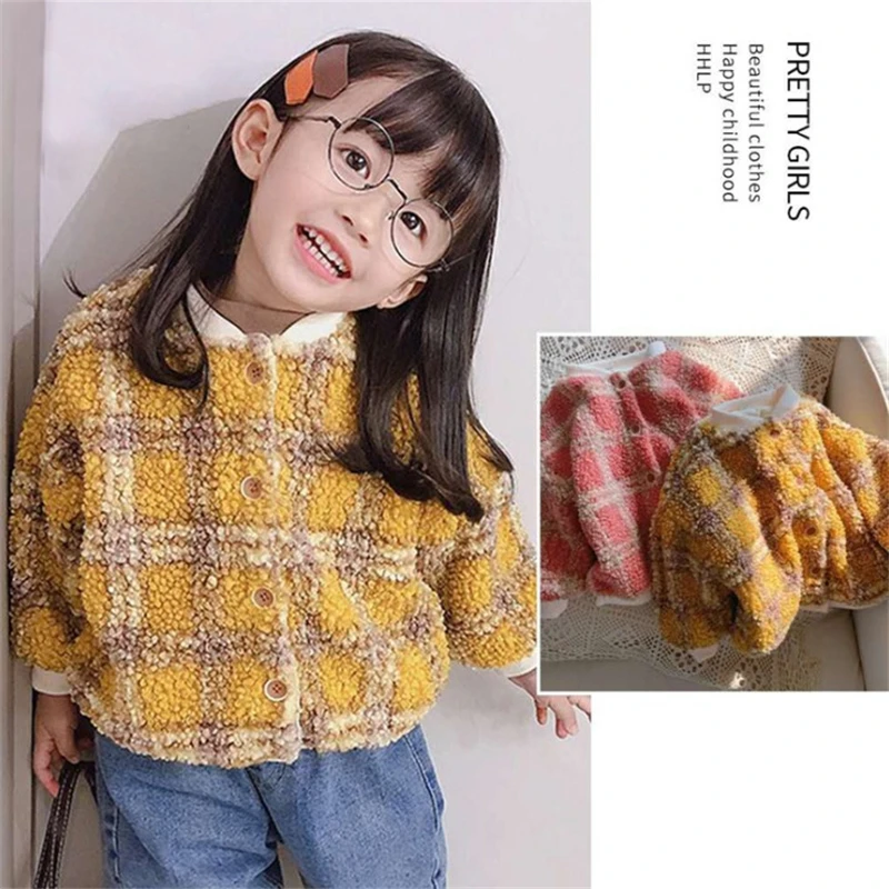 

Baby Girls Outerwear Coat Plaid for Girl Fashion Cardigan Clothing Outwear Children Kids Autumn Spring Winter Coats 2-6 years
