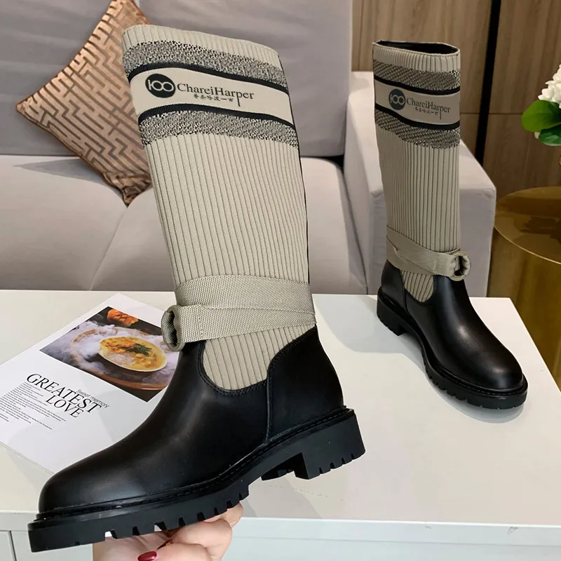 

French 100 chare i harper Winter 2021new Martin boots British single boot tight ankle boots with top Korean Internet Celebrities