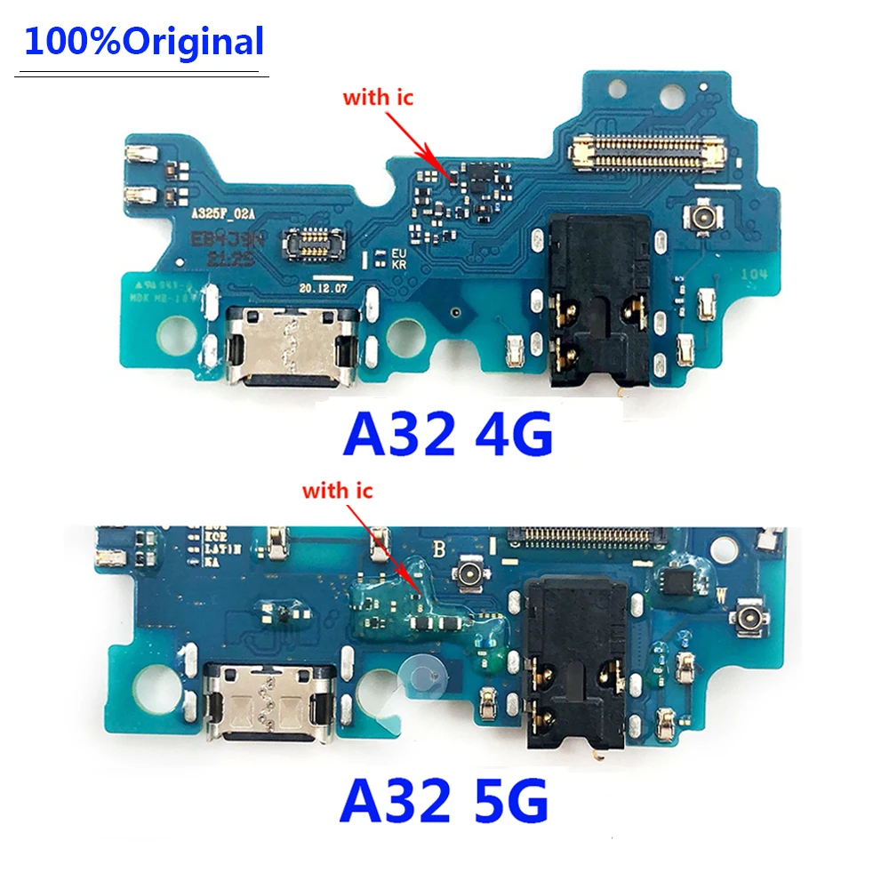 10Pcs 100%Original USB Charging Port Connect Board Flex Cable For Samsung A02 A12 A32 A52 A72 4G 5G A53 Charging Plate Connector