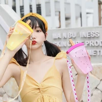 summer 2020 cute water bottle fruit boasted drinking cup outdoor carrying picnic water bottle adult child drinking cup