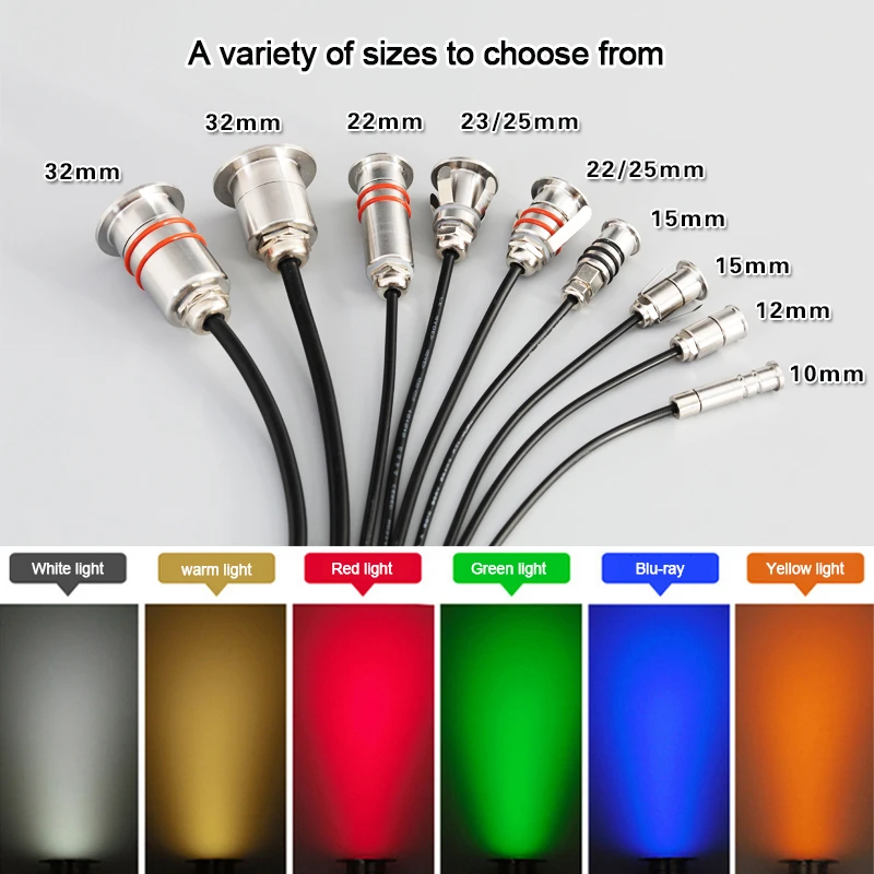 

LED Mini Underwater Light Pool Lights Stainless Steel LED Fountain Lamps 12V24V Landscape Spotlight Small 1W Square Buried Lamp