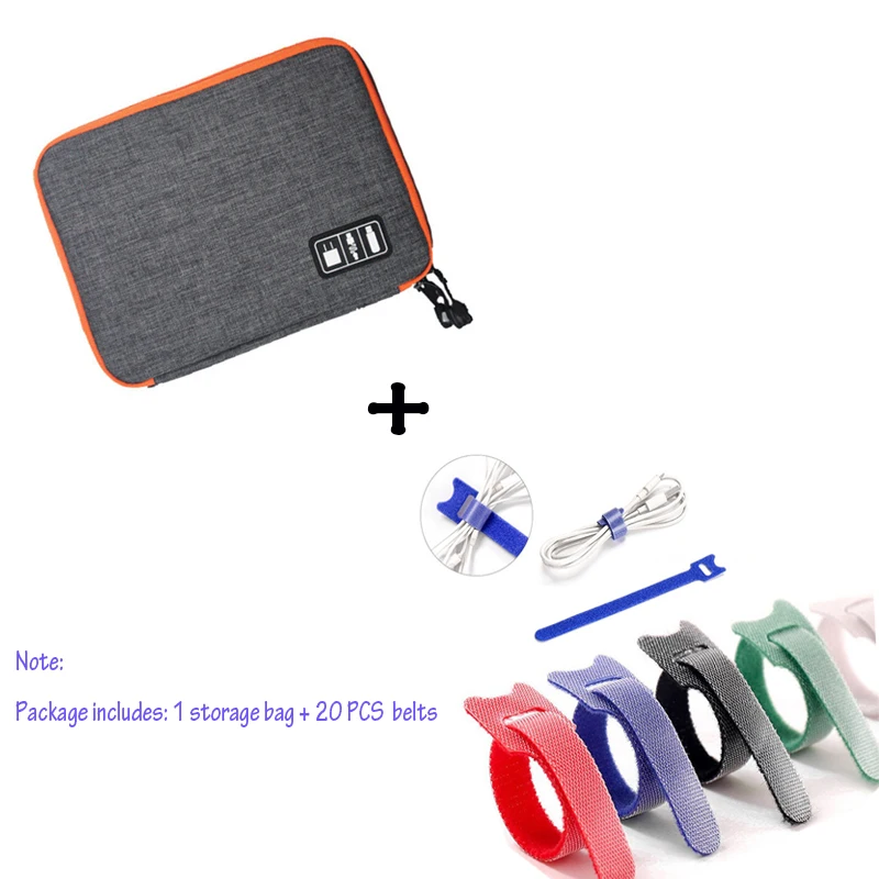 Gray-M-Set TUUTH дорожный кабель для хранения сумка Органайзер электронный цифровой водонепроницаемый iPad органайзер USB кабель для передачи данных и зарядки провода - Цвет: Gray-M-Set