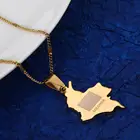 Ожерелье с подвеской из нержавеющей стали золотого цвета с картой Колумбии, модные ювелирные изделия с картой Колумбии